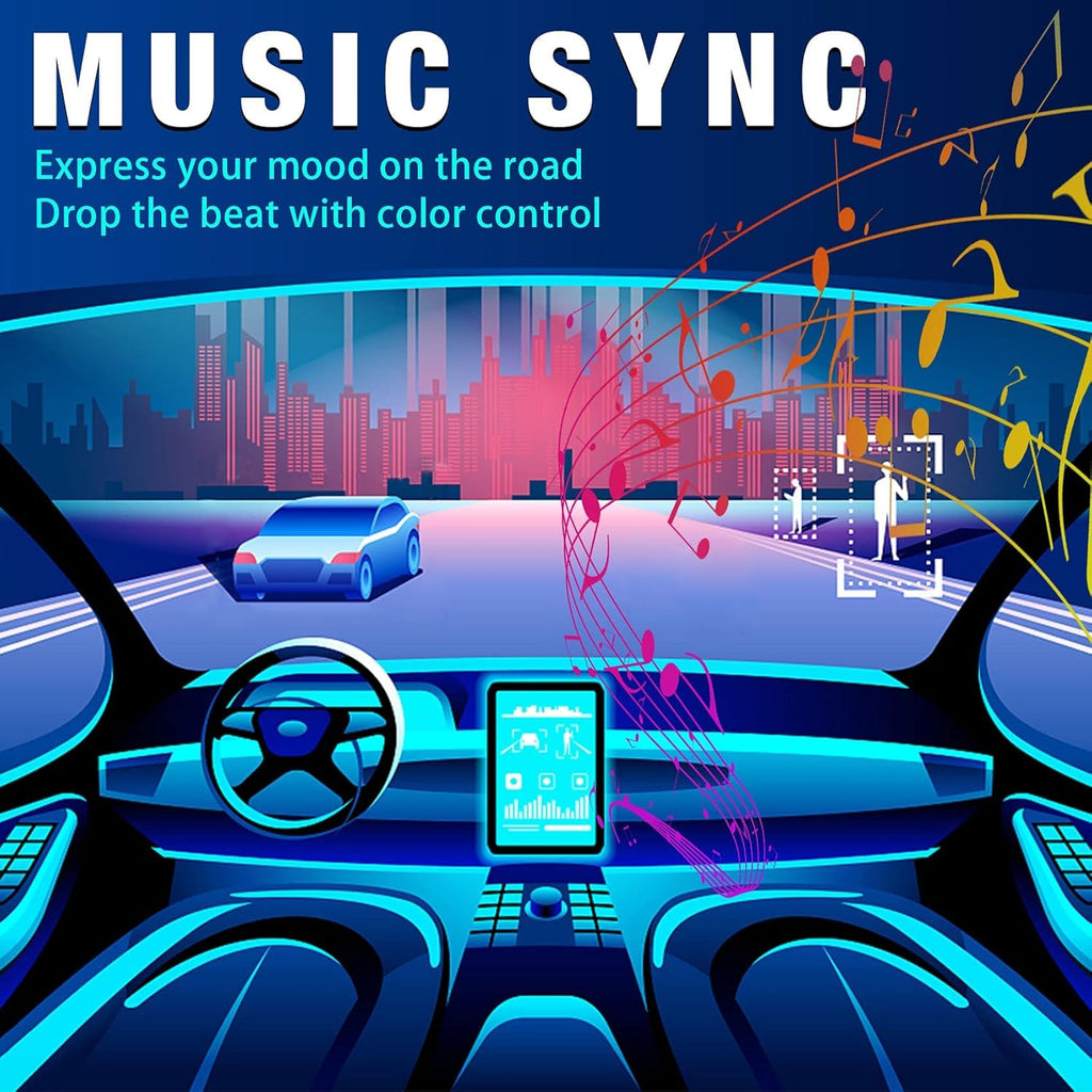 10 in 1 Car LED Strip Lights with APP Control B530271