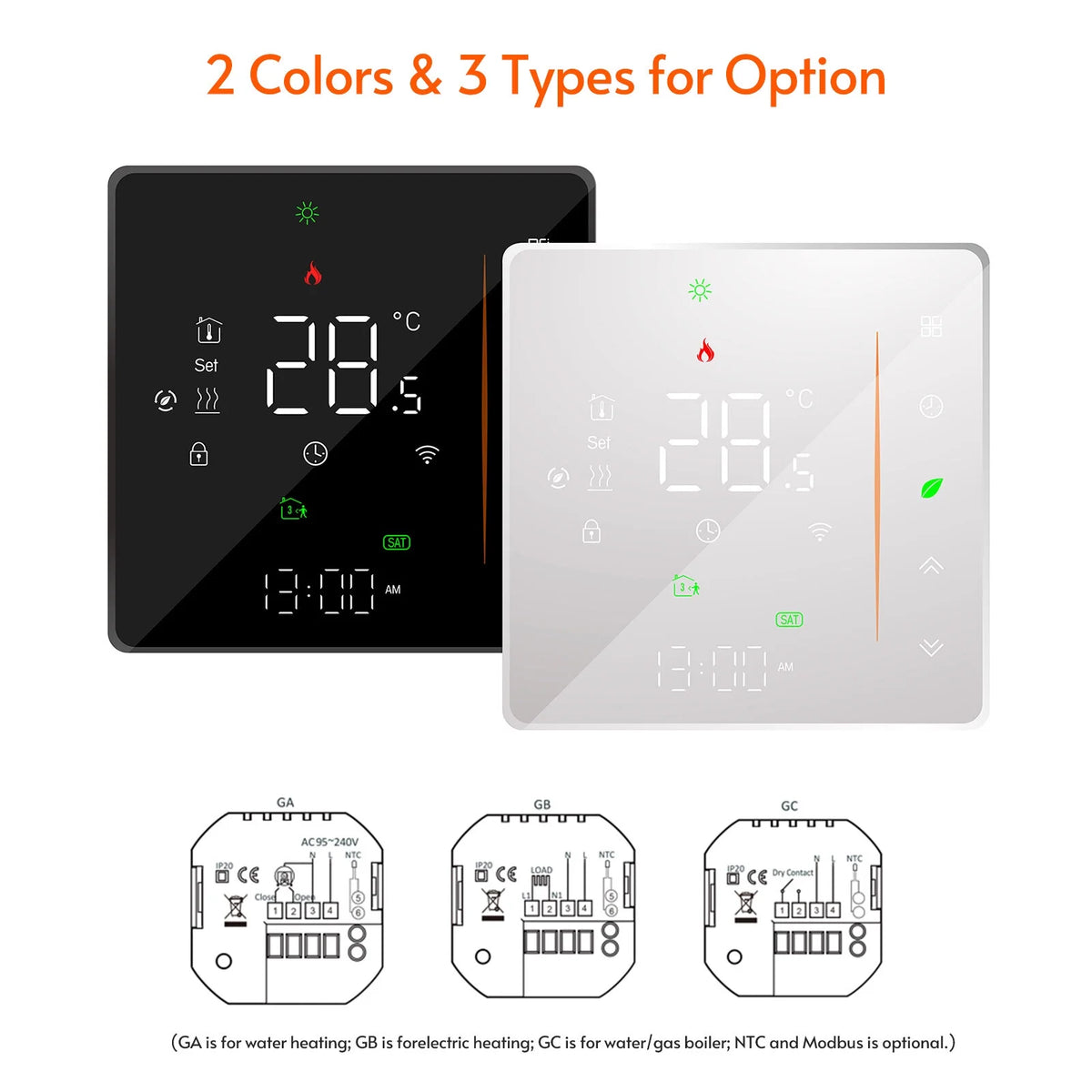WiFi Smart Thermostat for Water/Gas Boiler 5A White K603778