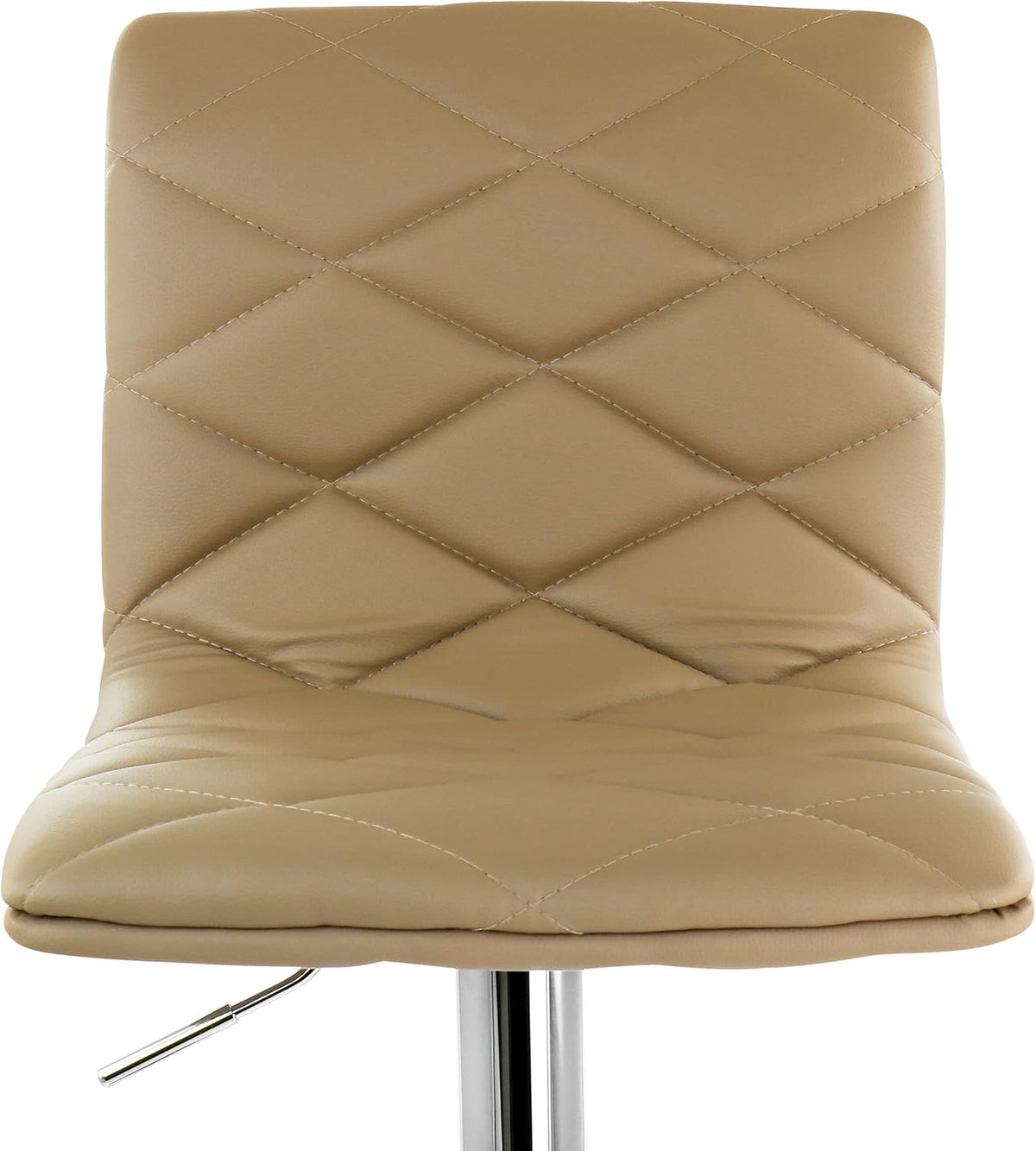 2 Piece Adjustable Faux Leather Bar Stool in Camel with Chrome Base E36561
