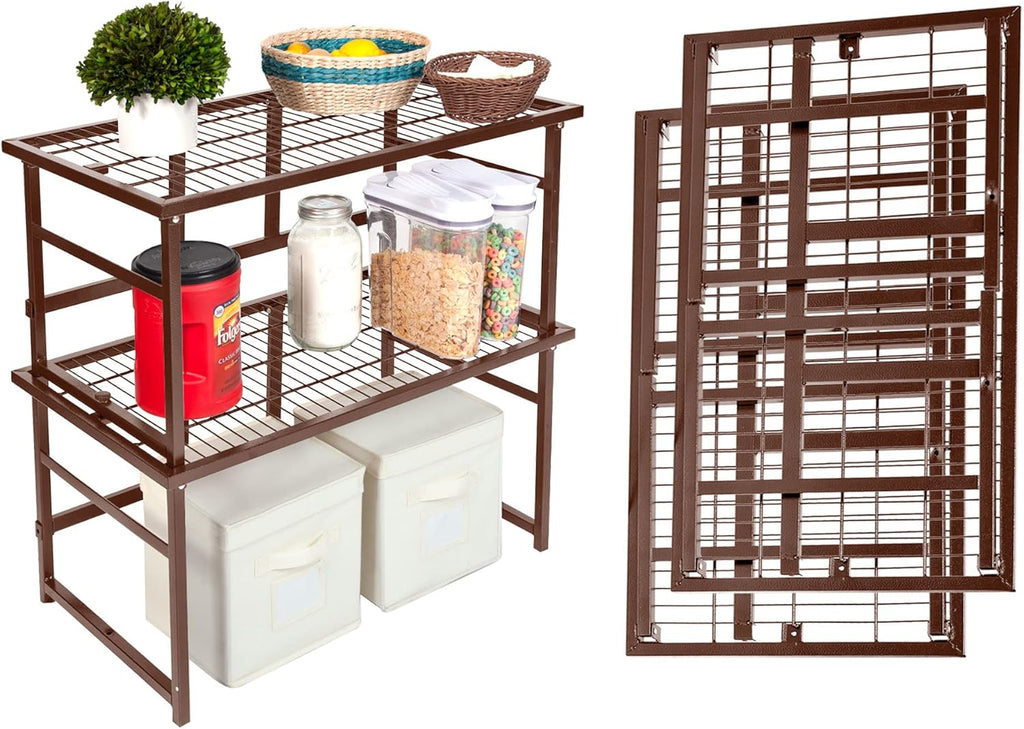 Stackable Steel Storage Shelf 2-Pack White W3661