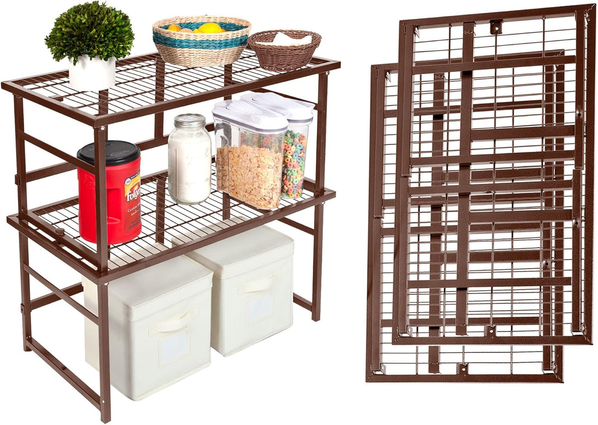 Stackable Steel Storage Shelf 2-Pack White W3661