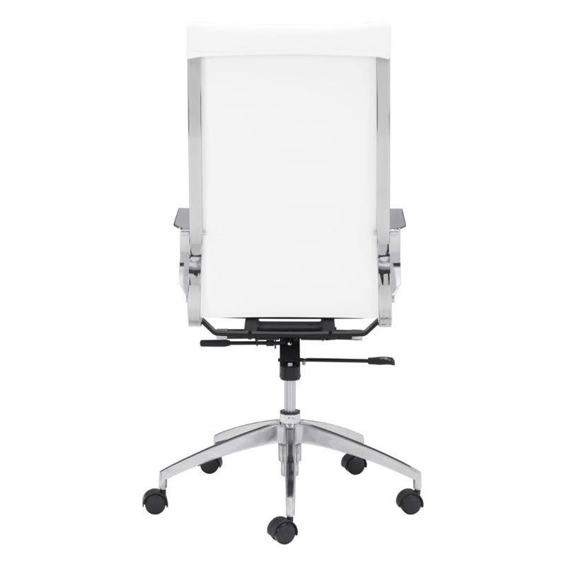 White Faux Leather Office Chair Y729105