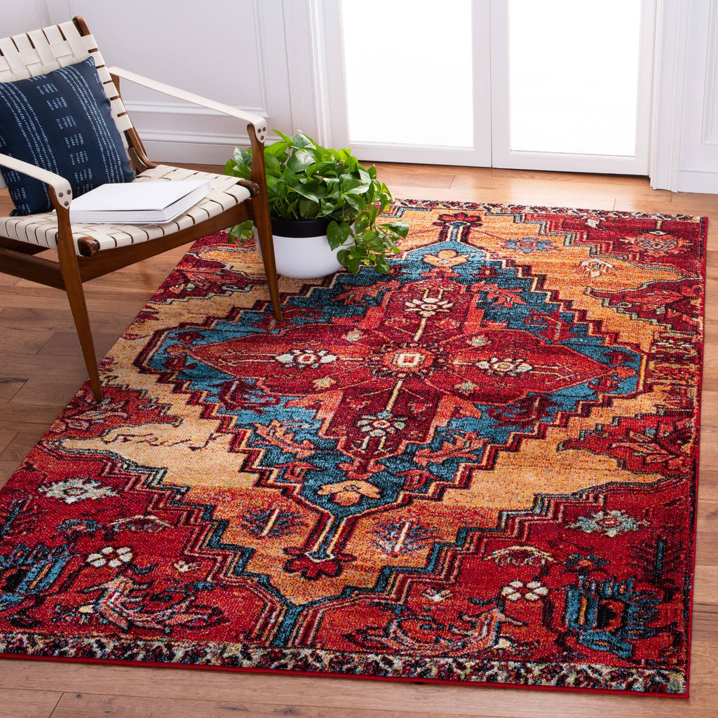 Red / Blue Vintage Rug S6615