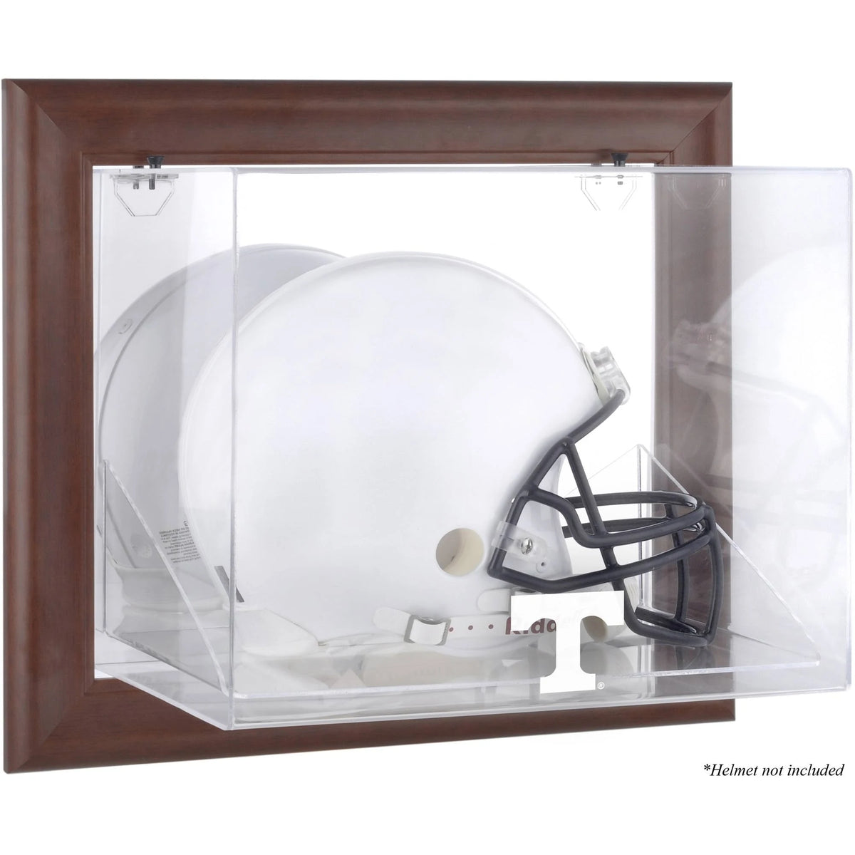 Brown Framed Wall Mountable Helmet Display Case I932580