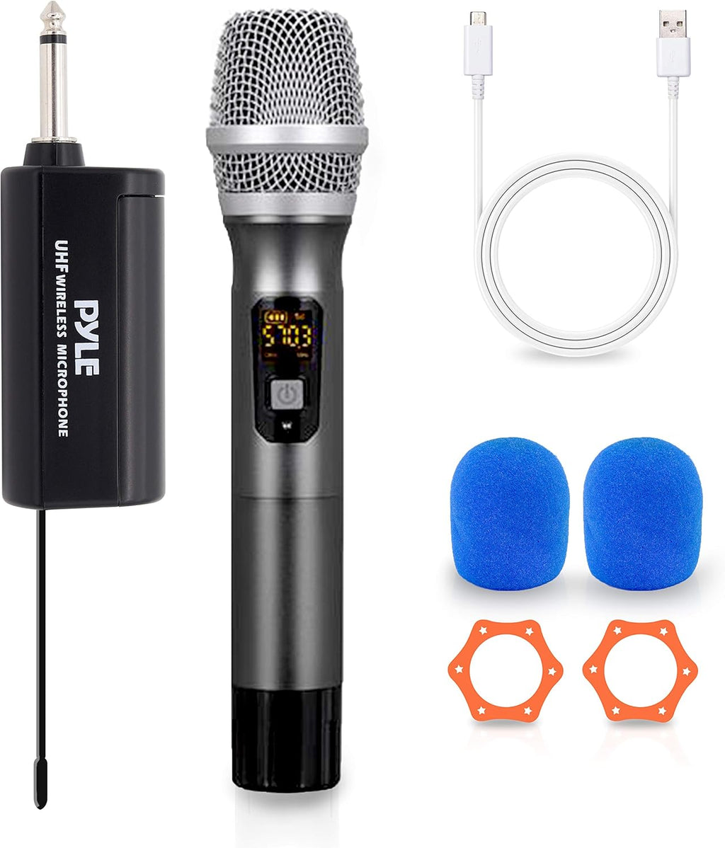 Black UHF Wireless Microphone System, Pack of 2 F40726