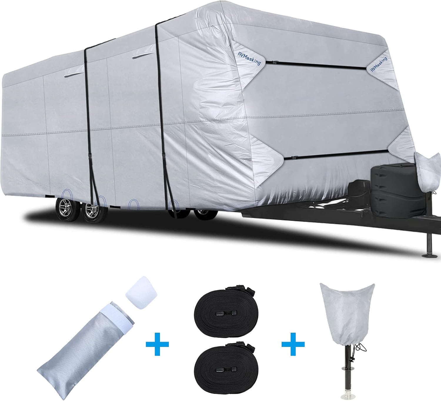 Rip-Stop RV Cover Waterproof Camper Cover with Gutter Covers F2317
