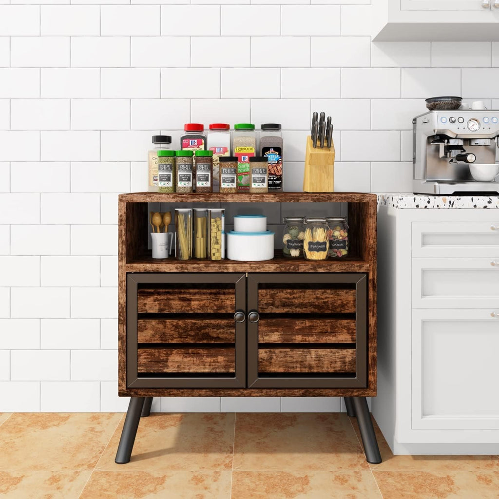 Rustic Brown Storage Sideboard Buffet Table H2421