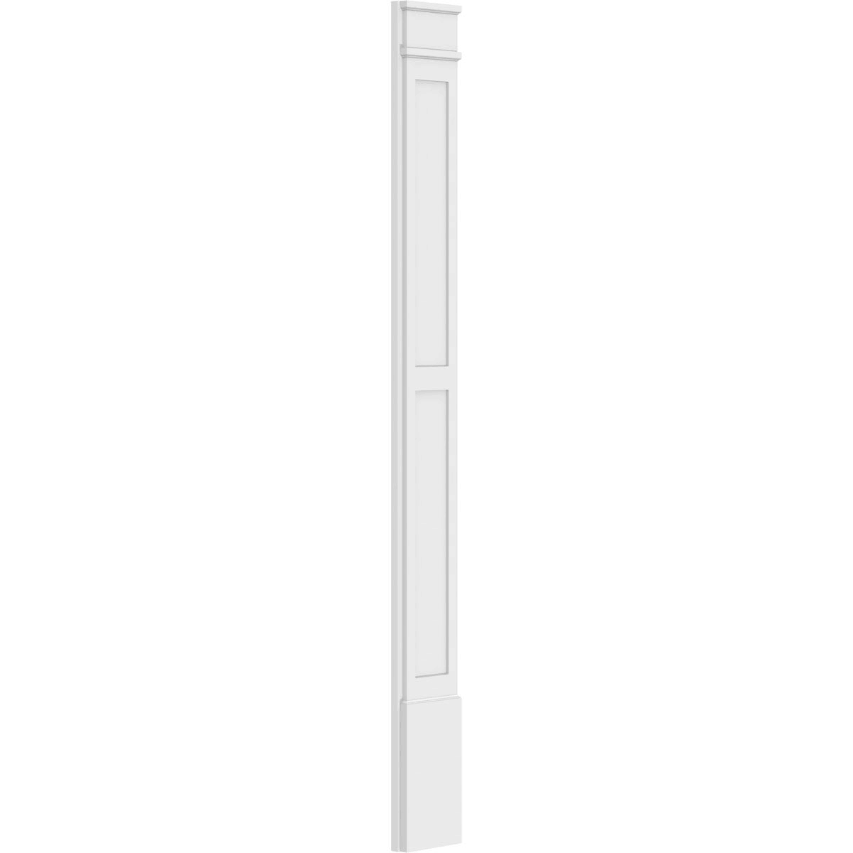 Two Equal Flat Panel PVC Pilaster with Decorative Capital & Base (Pair) T373