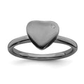 Ruthenium Plated Heart Diamond Ring Size 7 F777136