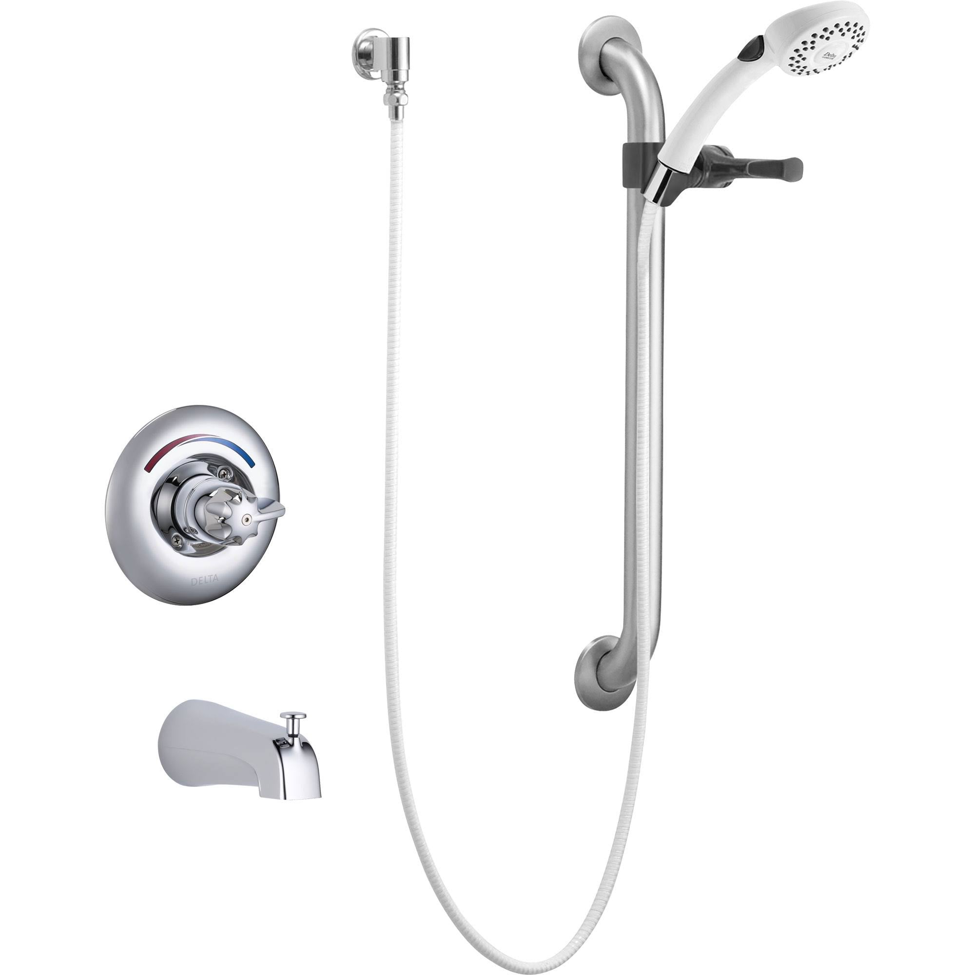 Chrome Universal Tub Trim, Hand Shower and Grab Bar L8575