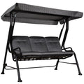 Metal Porch Swing Chair Bench with Adjustable Canopy Y6185