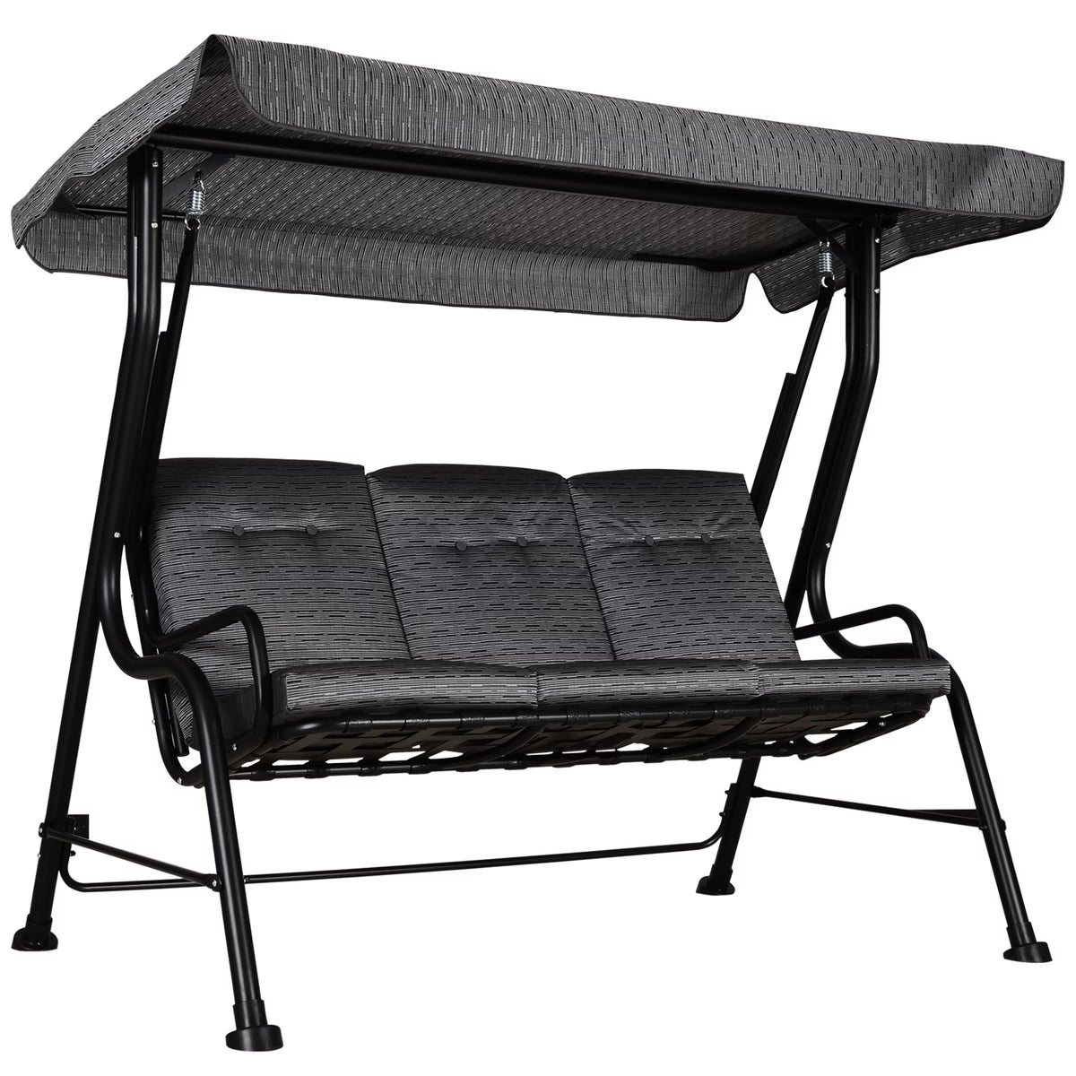 Metal Porch Swing Chair Bench with Adjustable Canopy Y6185