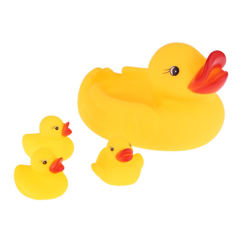 4Pcs/set Vinyl Squeaky Ducks Bath Toy J4546