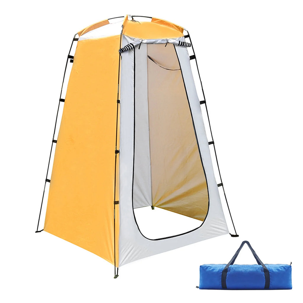 Portable Camping Shower Tent with Ventilation Window and Storage Pocket W423