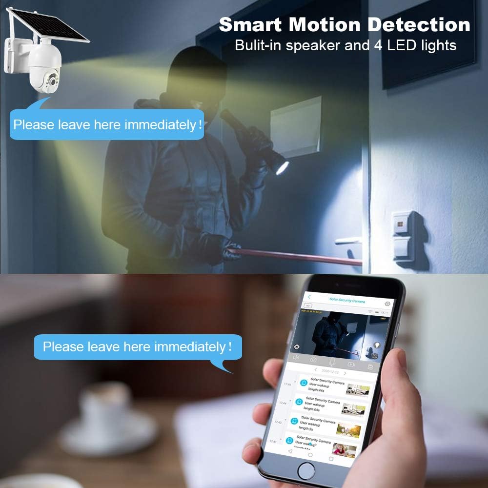 Solar Security Camera Outdoor with PIR Motion Detection and Colorful Night Vision A252665
