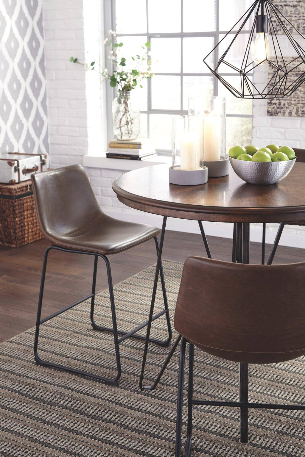 Round DRM Counter Table in Two-Tone Brown X10669
