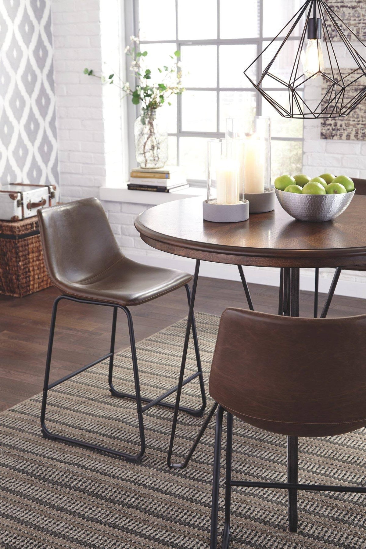 Round DRM Counter Table in Two-Tone Brown X10669