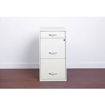 White 3-Drawer Locking Vertical File Cabinet V550