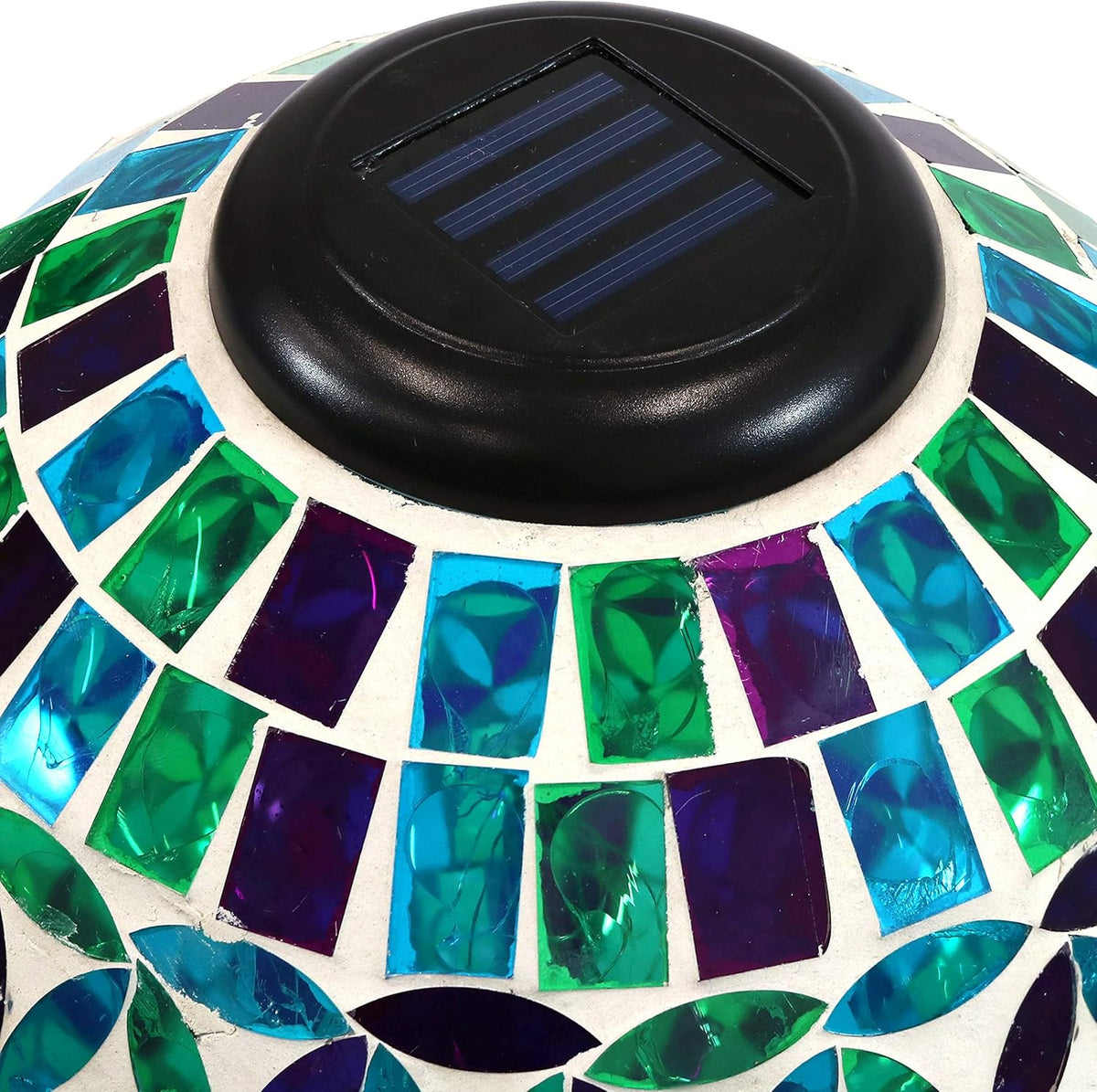 Blue 10-Inch Glass Mosaic Gazing Globe with Solar Light M7587