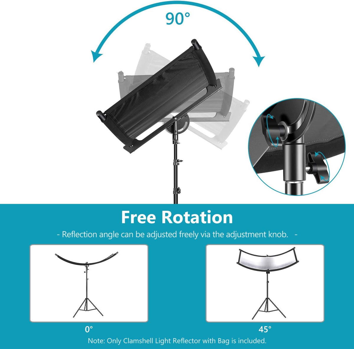 Black/White/Gold/Silver Photography Curved Lighting Reflector with Carrying Bag C4789