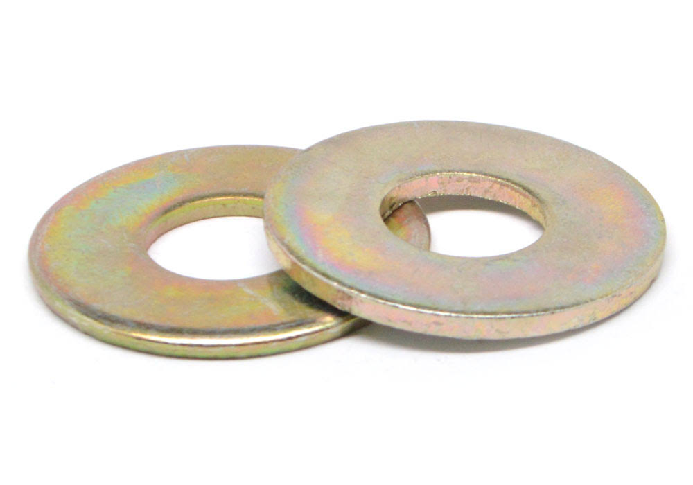 9/16x22 Grade 8 Flat Washer USS Pattern Medium Carbon Steel Yellow Zinc Plated Pk 800 B95986