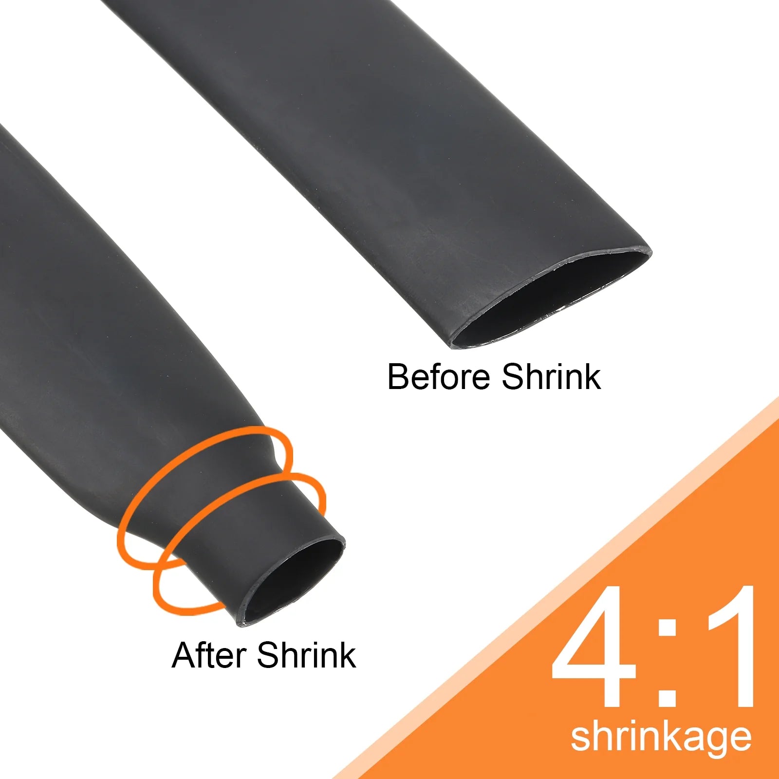1-1/4" Dia 33ft 4:1 Dual Wall Adhesive Lined Heat Shrink Tubing Black Q797