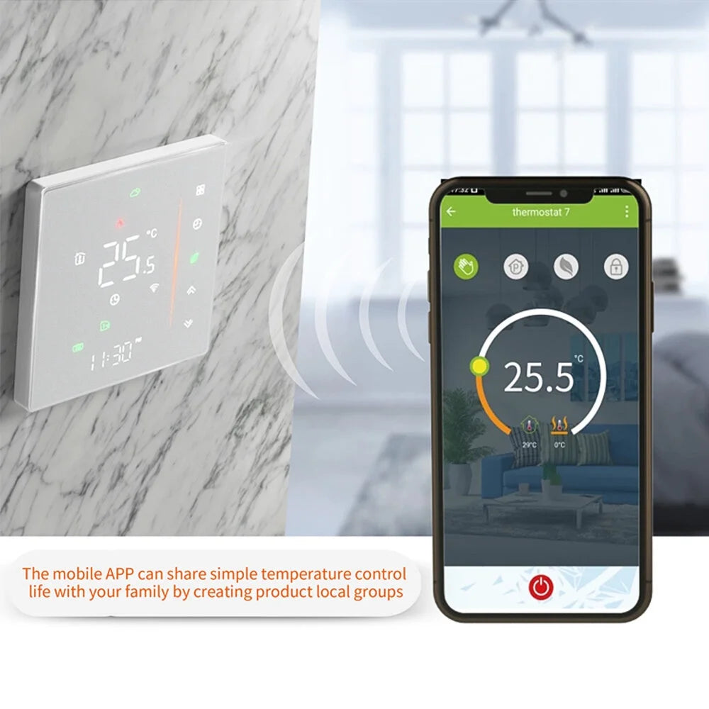 WiFi Smart Thermostat for Water/Gas Boiler 5A White K603778