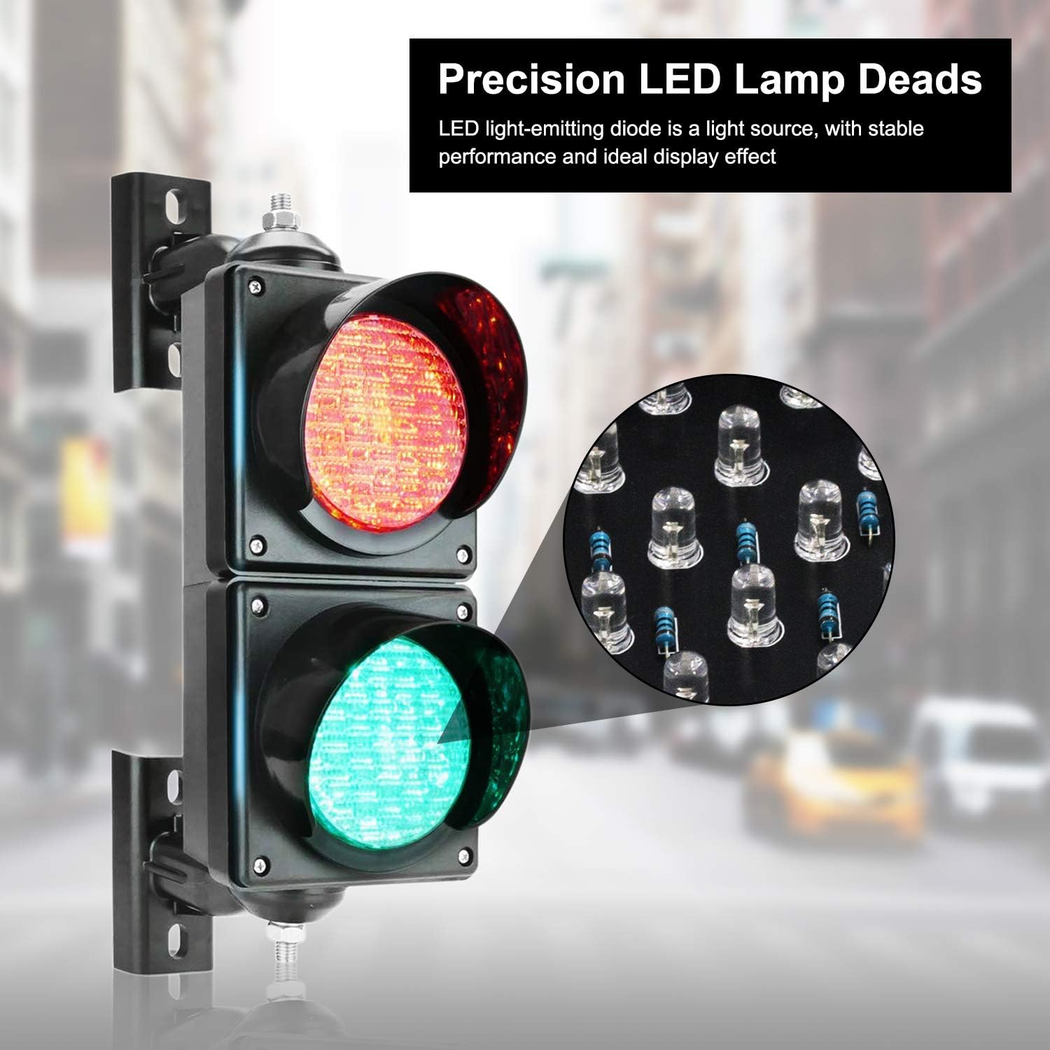 100mm Red/Green LED Traffic Light, IP65 PC Housing P7817