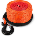 Synthetic Winch Rope with Hook and Sleeve Protection, Orange I20191
