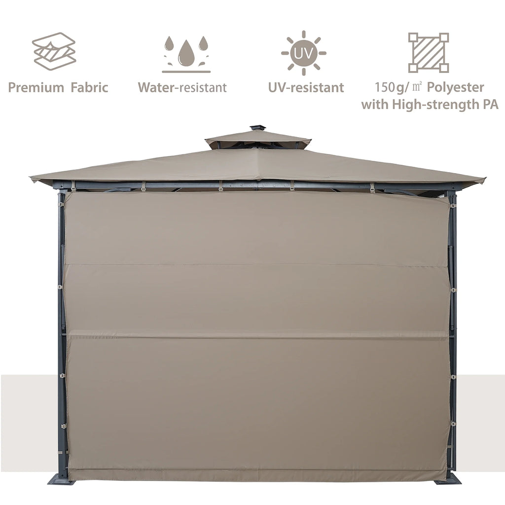 9.8ft. x 9.8ft. Outdoor Patio Gazebo with LED Light, Brown S74653