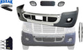 Chrome Bumper with Fog Light hole, Fog Light Pair, License Holder, 2x Windshield Wipers, 3x Face Masks S80505