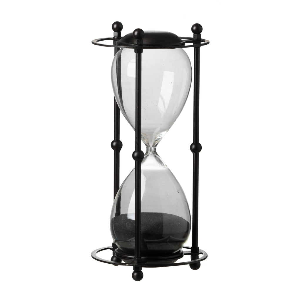 Black Hourglass Sand Timer in Stand O986895