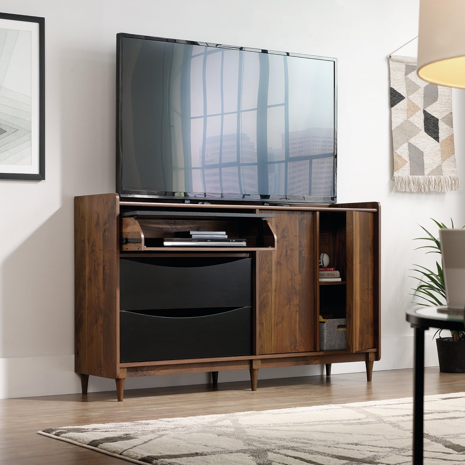 Entertainment Credenza, Grand Walnut finish T9267