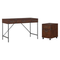 48W Writing Desk and 2 Drawer Mobile File Cabinet, Coastal Cherry V234