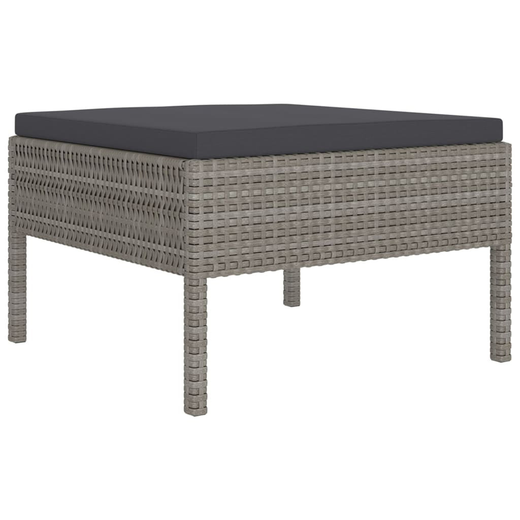 9 Piece Gray Poly Rattan Outdoor Sectional Sofa Set with Coffee Table E904088