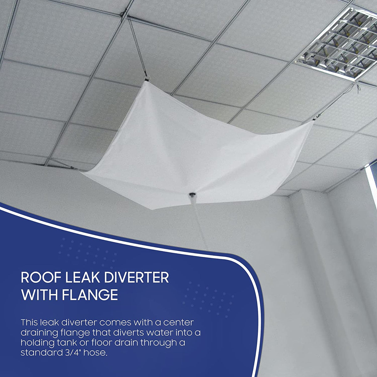 Roof Leak Diverter Kit, Waterproof Tarp, White (7'x7') G507147