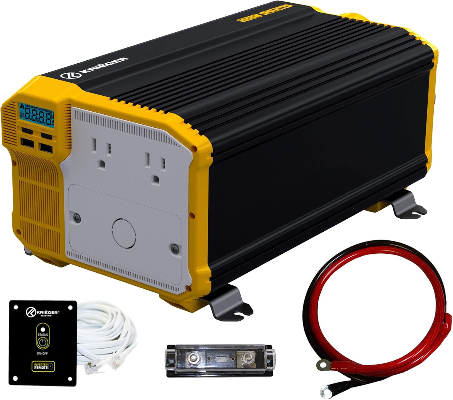 3000 Watts Power Inverter 12V to 110V Modified Sine Wave Dual AC Outlets H67642