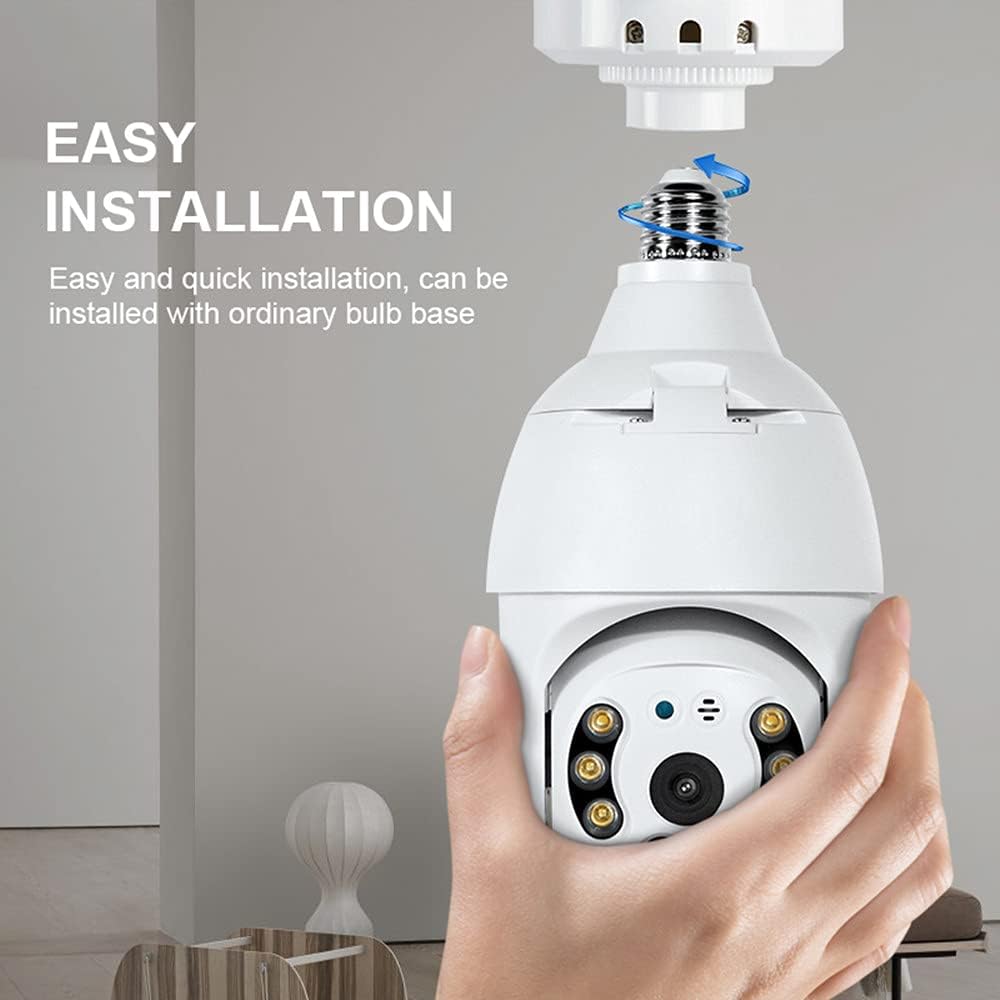 2K 3.0MP Wireless PTZ Security Camera with E27 Bulb Connector, Pack of 2 H325014