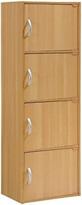 4 Shelf 4 Door Bookcase in Beech M278