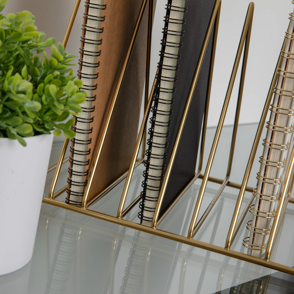 Gold Metal Magazine File Holder S9567