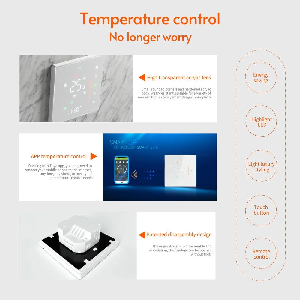 WiFi Smart Thermostat for Water/Gas Boiler 5A White K603778
