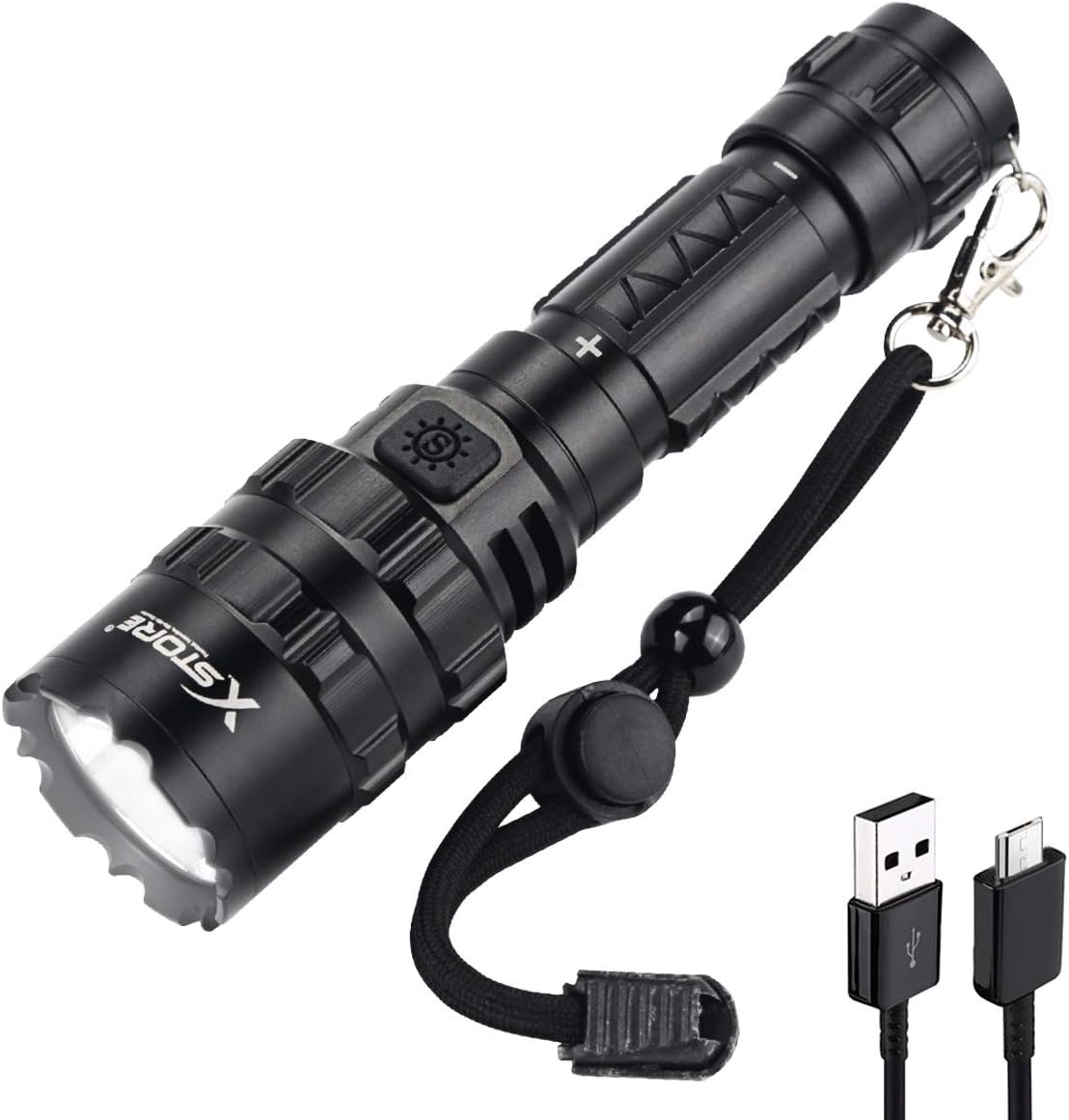 2 Pack Tactical Flashlight with Rail Mount, 4000 Lumen LED Weapon Light T359