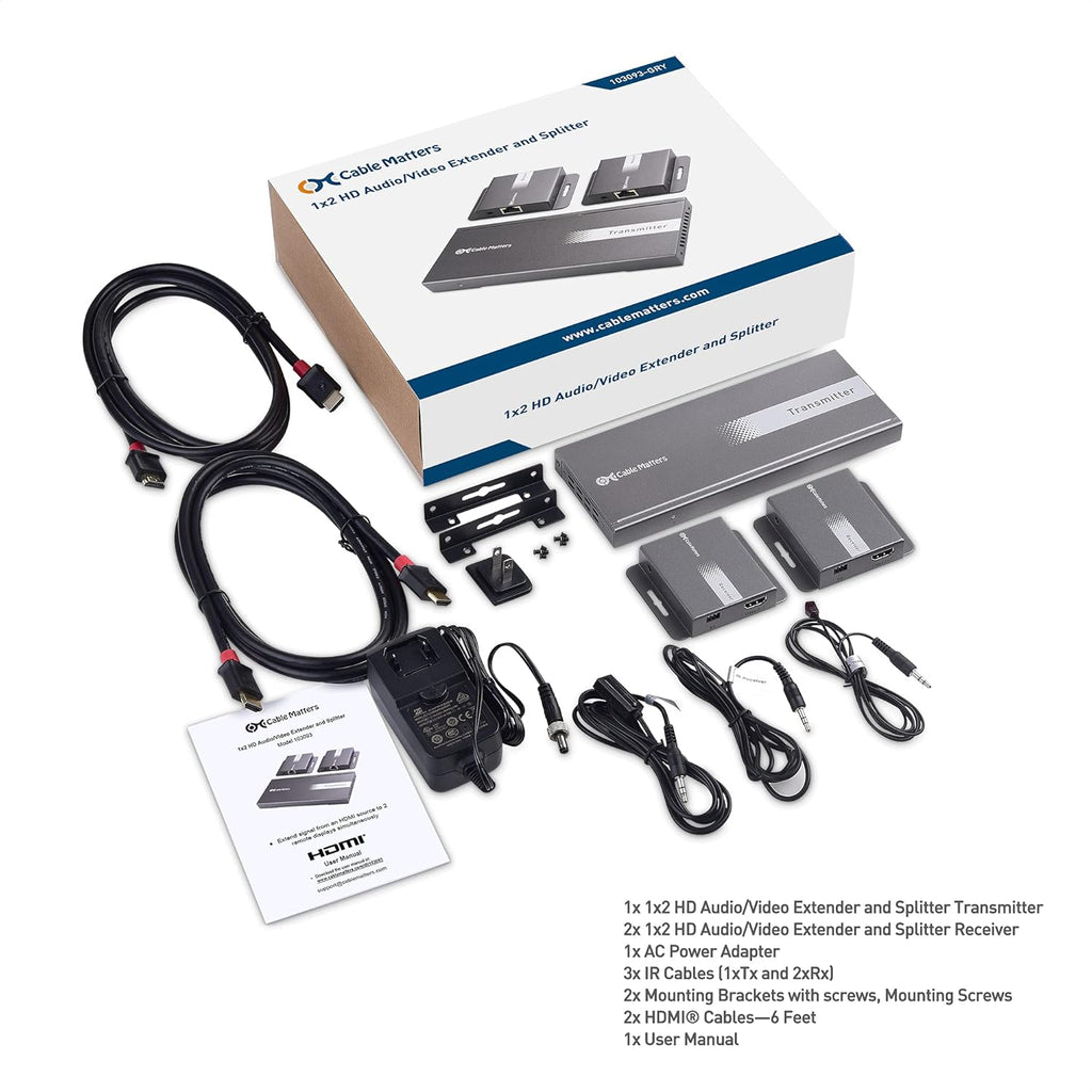 4K 1x2 HDMI Extender Splitter over Ethernet Extender Kit S32324