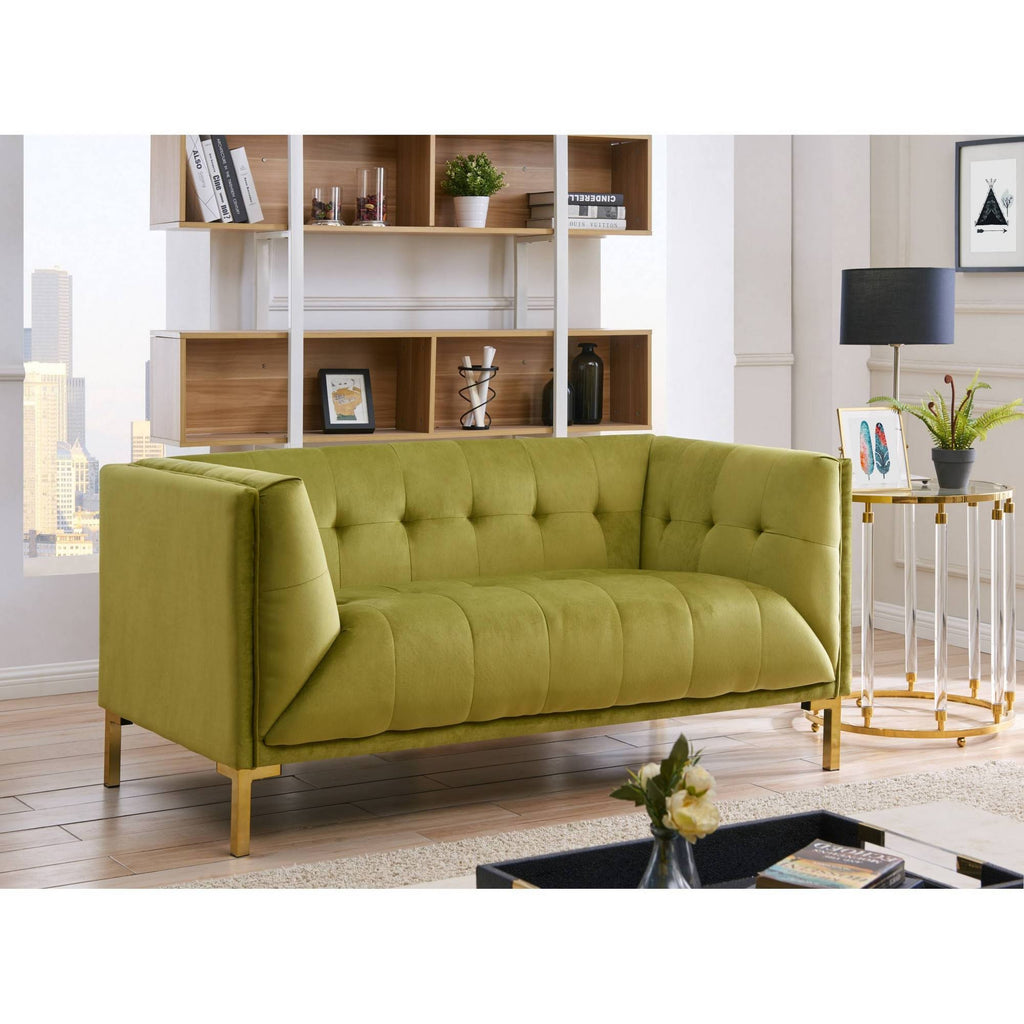 Olive Green Love Seat P8546