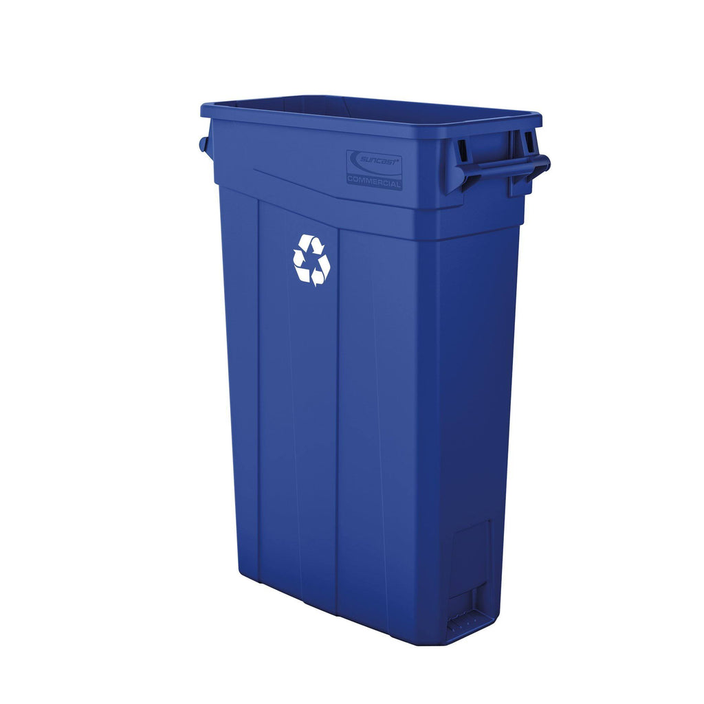 Blue 23 Gallon Resin Trash Can with Handles B9197