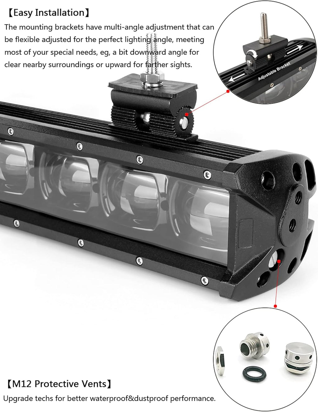 6D 40 Inch 180W Single Row LED Light Bar V20522