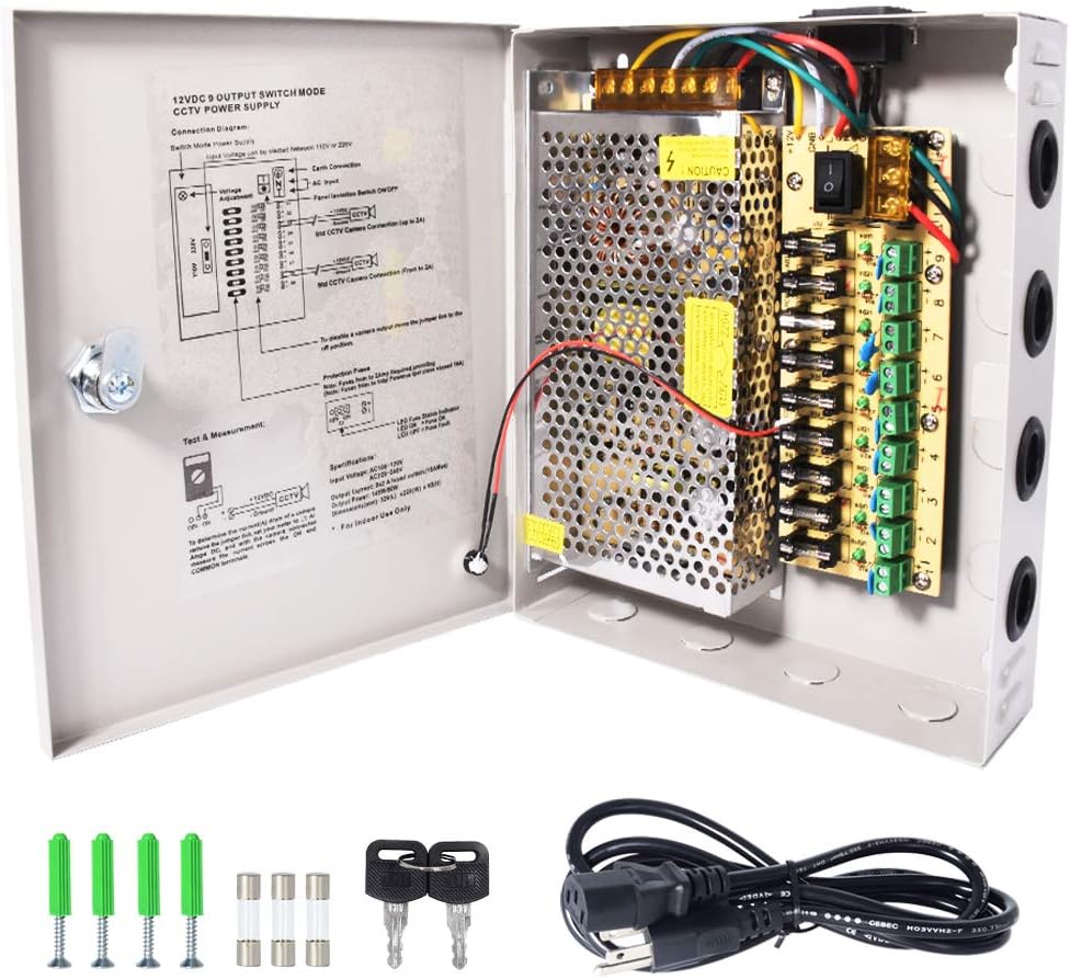 9 Channel 12V 150W DC Power Supply Box J38281