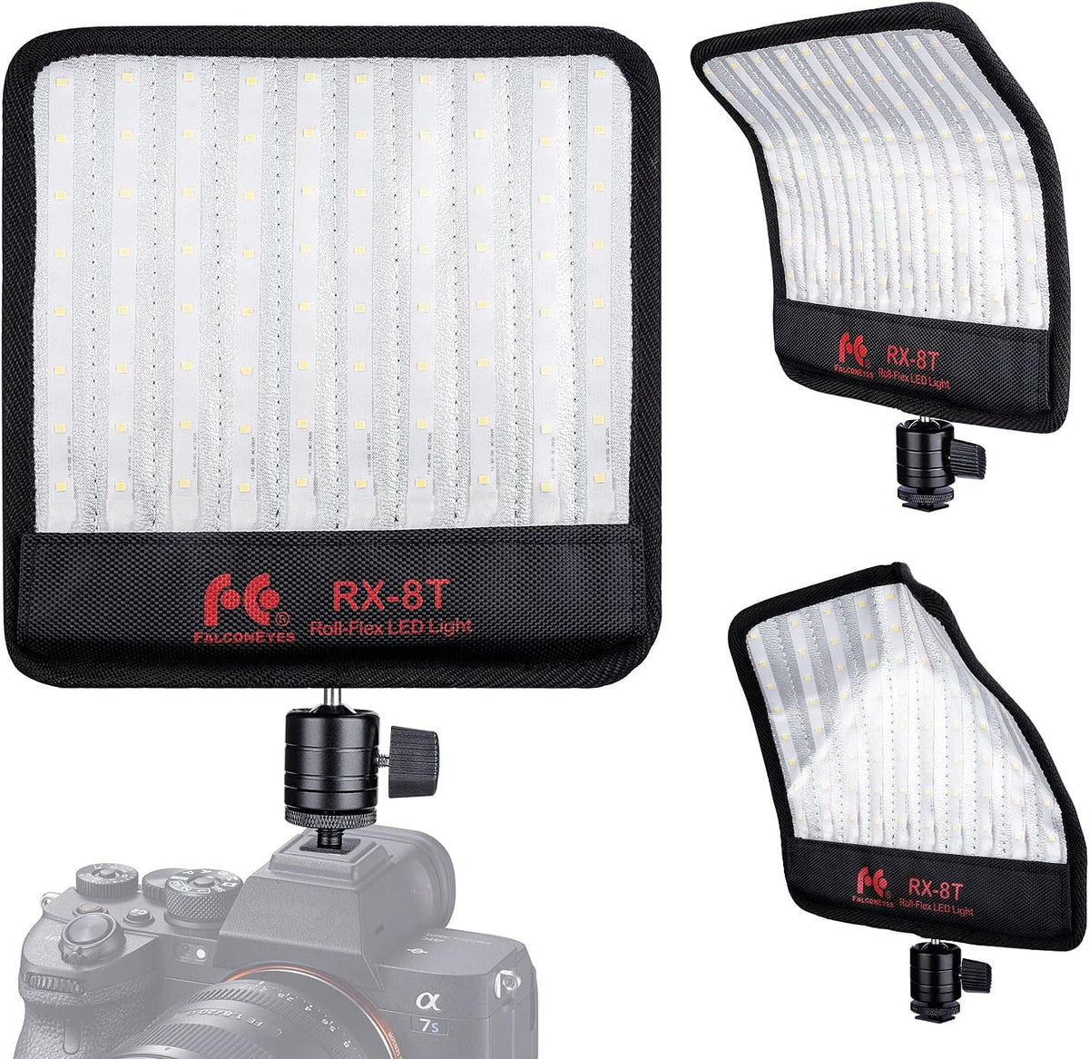 Foldable Flexible LED Light Panel Kit 5600K CRI95 On-Camera Lamp Daylight Splash-Proof R27113