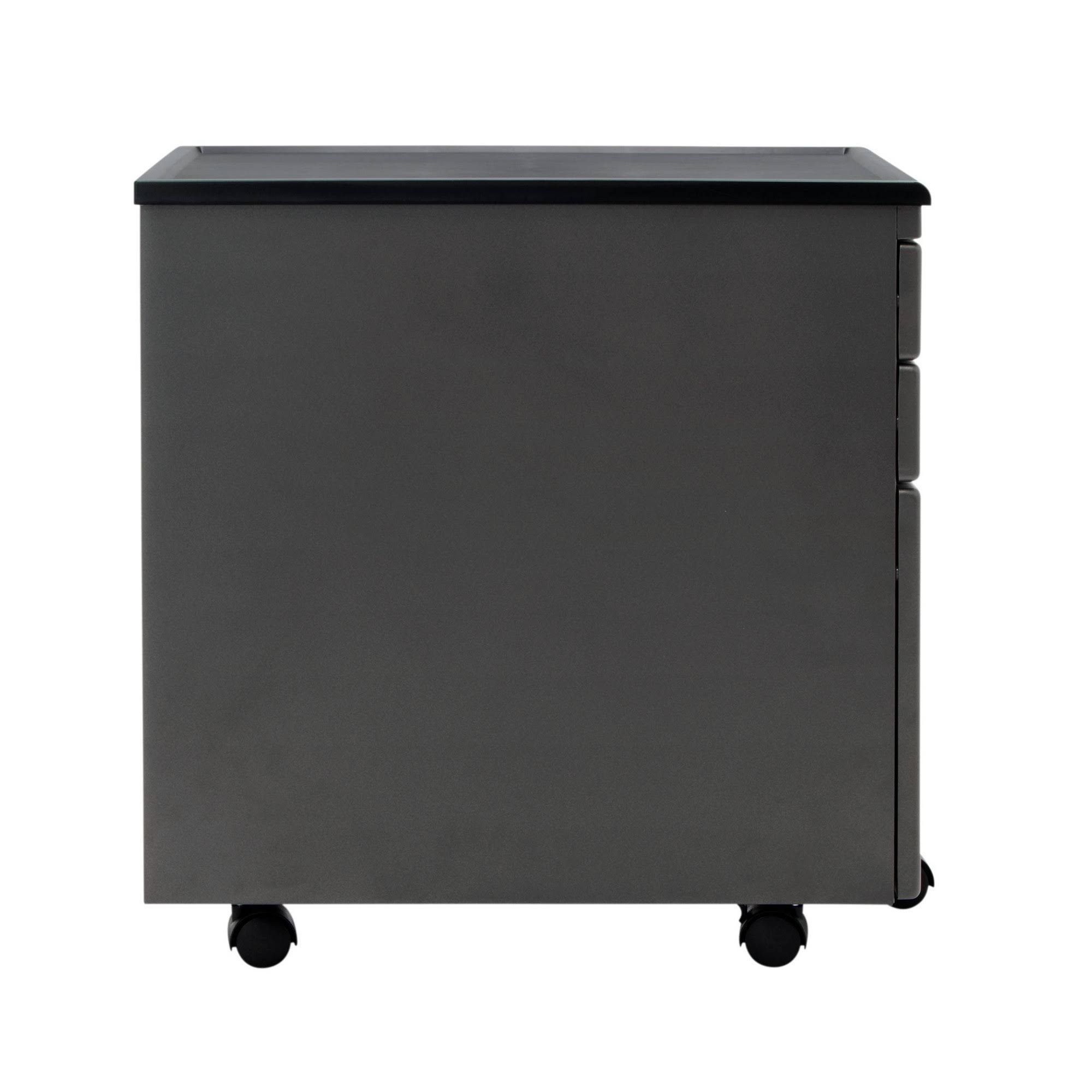 Pewter Mobile File Cabinet V9326