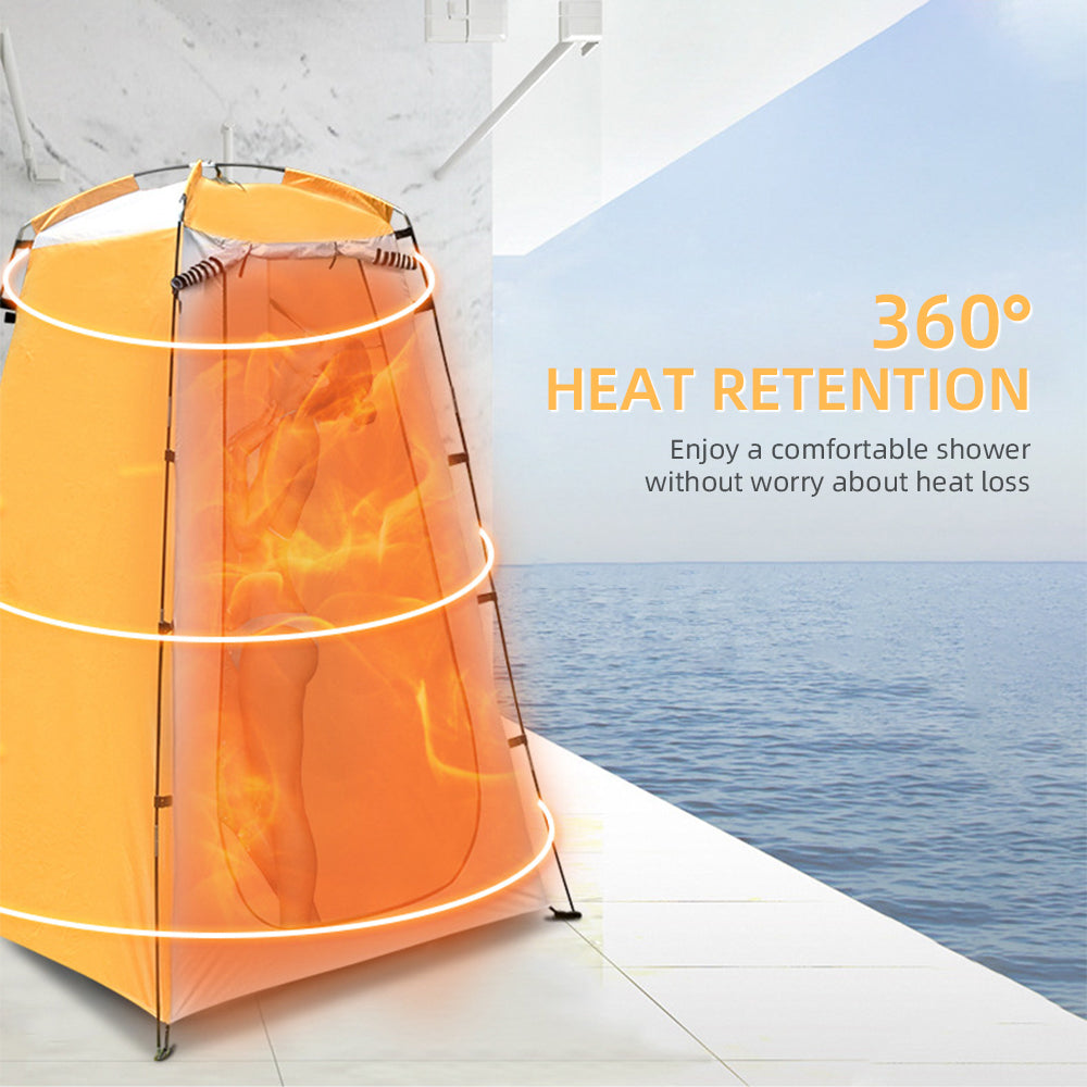 Portable Camping Shower Tent with Ventilation Window and Storage Pocket W423